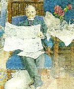 Carl Larsson portratt av hugo theorell oil painting on canvas